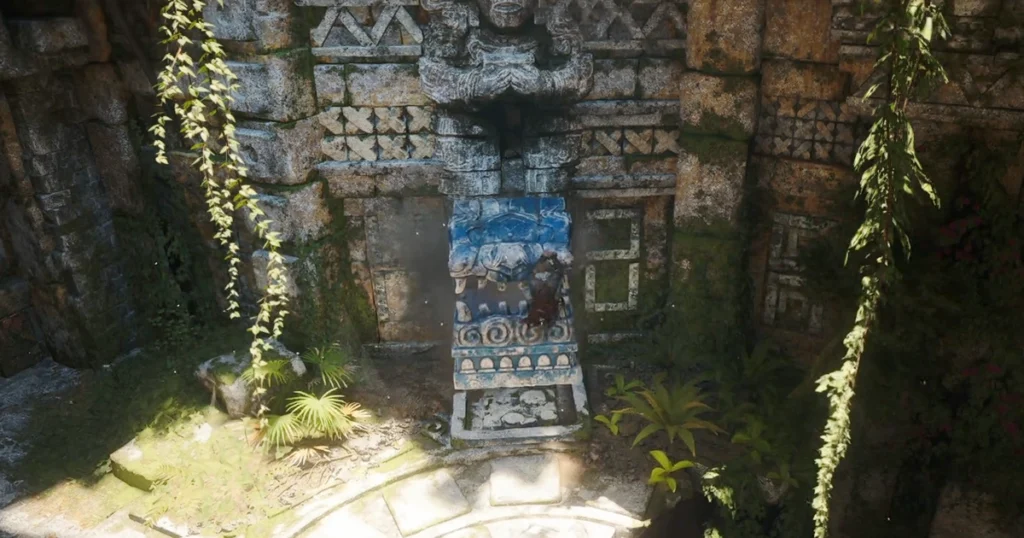Estátuas vermelha e azul no primeiro puzzle de Assassin's Creed Black Flag Resynced