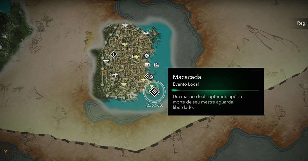 Localização do evento Macacada para conseguir o macaco em Assassin's Creed Black Flag Resynced